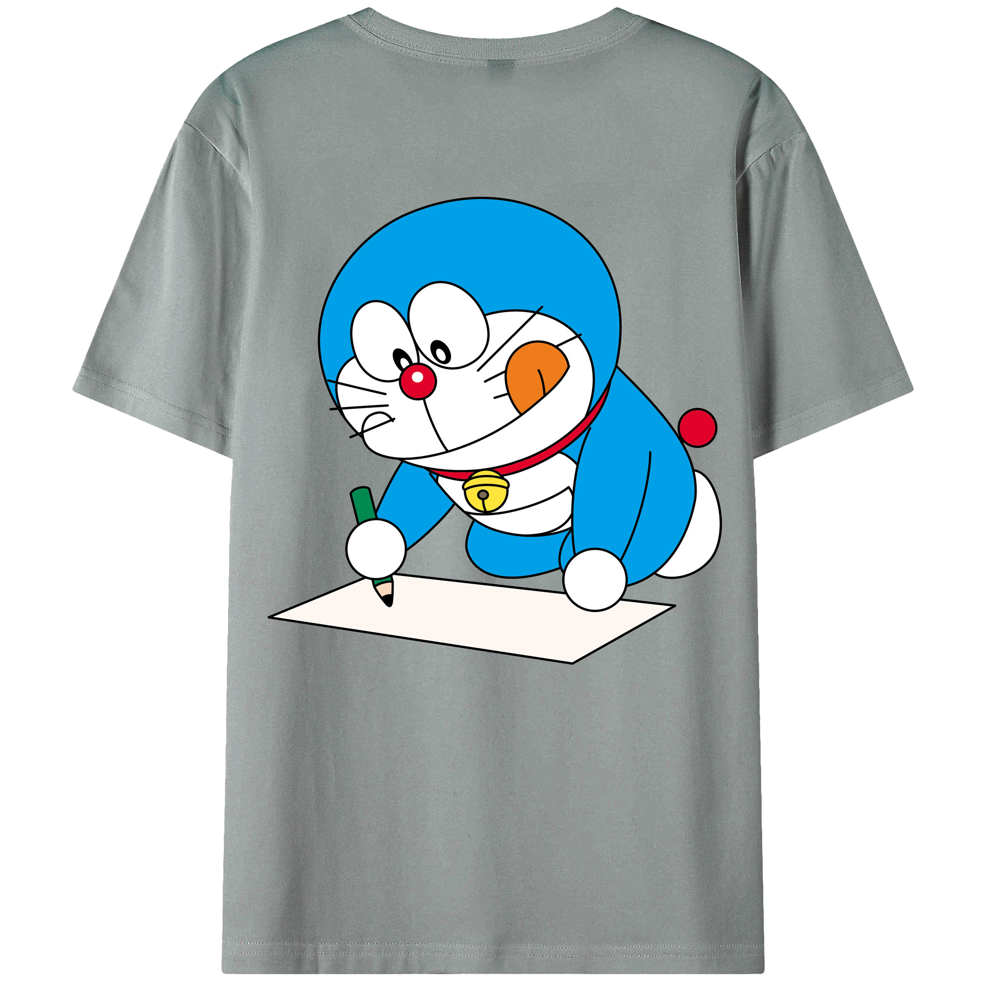 （画像用） ドラえもん Doraemon 綿100％ メンズ半袖Tシャツ（バックプリント） 通気性